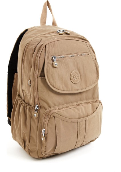 Sanmorris Unisex Suya Dayanıklı Krinkıl Kumaş Çok Gözlü Koyu Mega Boy Laptop Okul ve Sırt Çantası modelleri