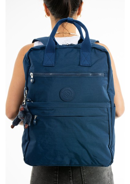 Unisex Suya Dayanıklı Krinkıl Kumaş Çok Gözlü Büyük Boy Laptop Okul ve Sırt Çantası indirimleri