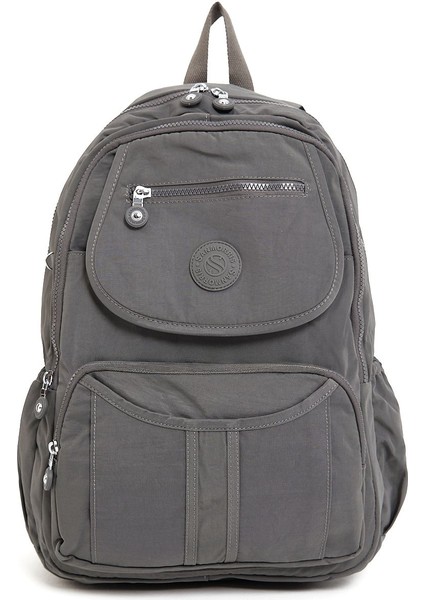 Sanmorris Unisex Suya Dayanıklı Krinkıl Kumaş Çok Gözlü Koyu Mega Boy Laptop Okul ve Sırt Çantası modelleri