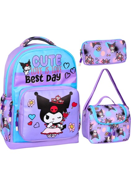 3’lü Ilkokul Baskılı, Kız Çocuk Beslenmeli ve Kalemlikli Okul Çantası