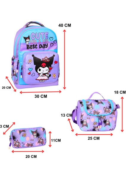 3’lü Ilkokul Baskılı, Kız Çocuk Beslenmeli ve Kalemlikli Okul Çantası fiyatları
