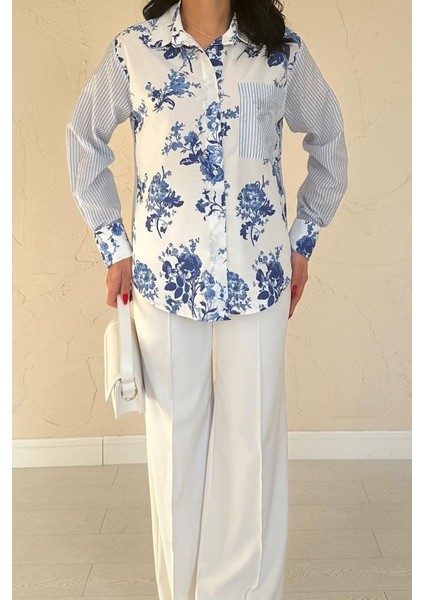 Mavi Garnili Gömlek modelleri