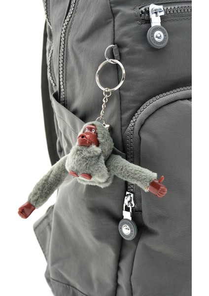 Sanmorris Unisex Gri Suya Dayanıklı Krinkıl Kumaş Çok Gözlü Orta Boy Laptop Okul ve Sırt Çantası