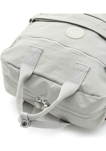 Unisex Suya Dayanıklı Krinkıl Kumaş Çok Gözlü Büyük Boy Laptop Okul ve Sırt Çantası