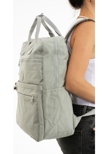 Unisex Suya Dayanıklı Krinkıl Kumaş Çok Gözlü Büyük Boy Laptop Okul ve Sırt Çantası fiyatları