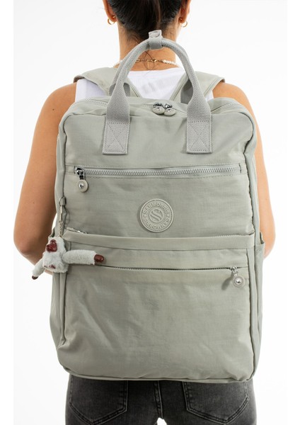 Unisex Suya Dayanıklı Krinkıl Kumaş Çok Gözlü Büyük Boy Laptop Okul ve Sırt Çantası modelleri