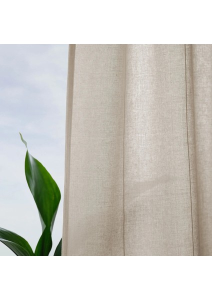 Lenda Fon Perde 140 x 300 cm Kırık Beyaz 2 Kanat Pamuklu Bağlamalı Işık Azaltıcı fiyatları