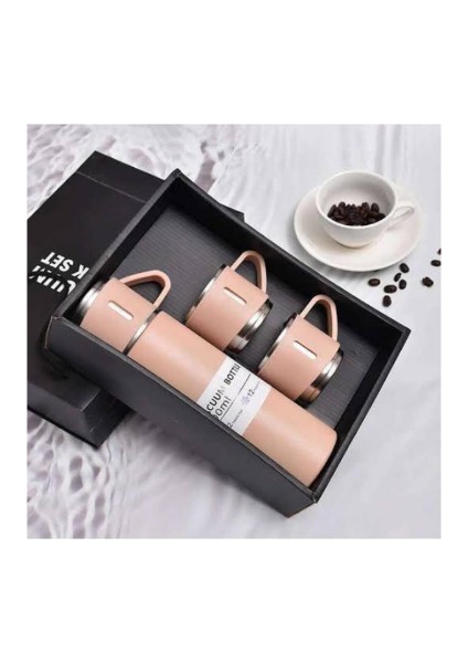 500ML Paslanmaz Çelik Bardaklı Termos Çift Katmanlı Termos Bardak Mug Araç Kahve Çay El Termosu