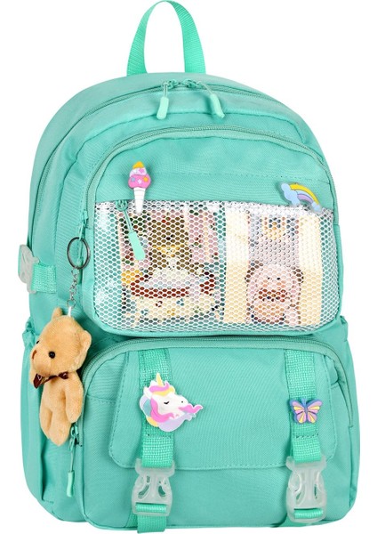 Lüx Büyük Boy Desenli Unisex Ayarlanabilir Ortapedik Askılı Çok Gözlü Laptop Bölmeli Okul Çantası
