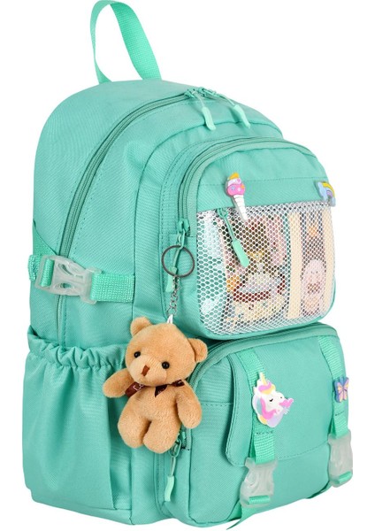 Lüx Büyük Boy Desenli Unisex Ayarlanabilir Ortapedik Askılı Çok Gözlü Laptop Bölmeli Okul Çantası