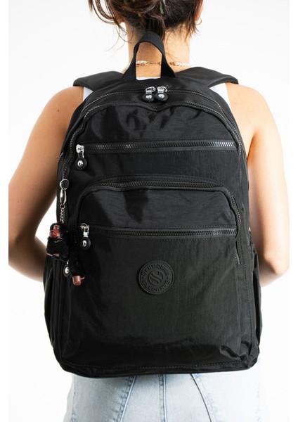 Sanmorris Unisex Suya Dayanıklı Kumaş Laptop Bölmeli Okul Seyahat Sırt Çantası fırsatları