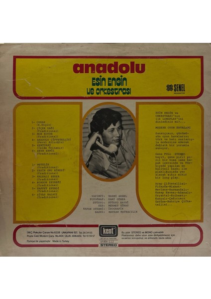 Esin Engin, Esin Engin ve Orkestrası ‎– Anadolu Lp fiyatları