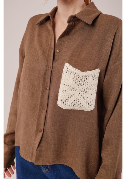 Etnik Cep Detaylı Kahverengi Gömlek fırsatları