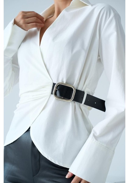 Kemerli Gömlek - Ekru fiyatları