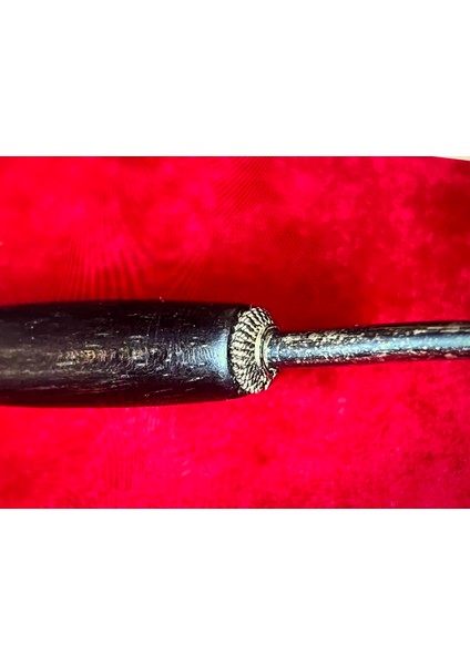 18 cm Uzunluğunda Abanoz Ağacı ve Gümüş Sigara Ağızlığı