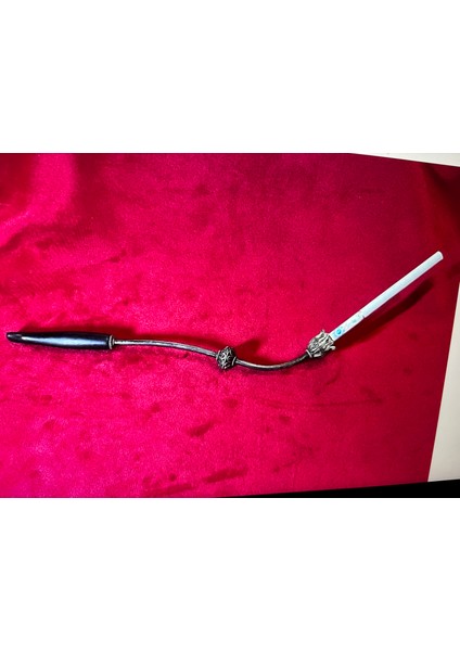18 cm Uzunluğunda Abanoz Ağacı ve Gümüş Sigara Ağızlığı