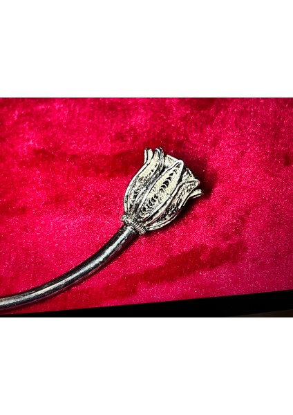 18 cm Uzunluğunda Abanoz Ağacı ve Gümüş Sigara Ağızlığı