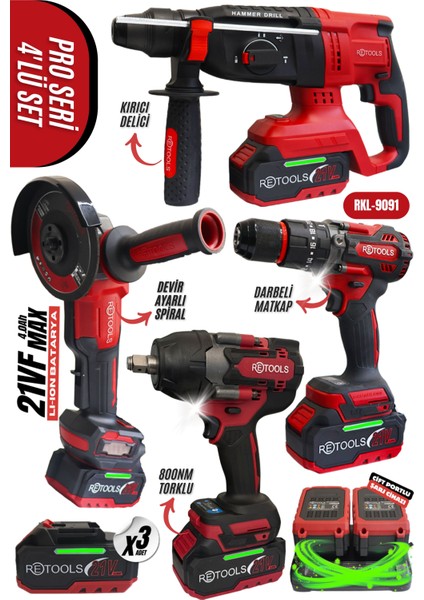 Yeni Seri 4'lü Set 800NM Tork Gücü!