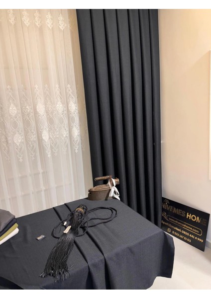 Nivemeshome Keten Trend Masa Örtüsü Antrasit Apm