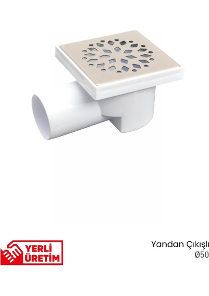 Kare Zemin Süzgeci - Yan Çıkışı (Ø50) fiyatları