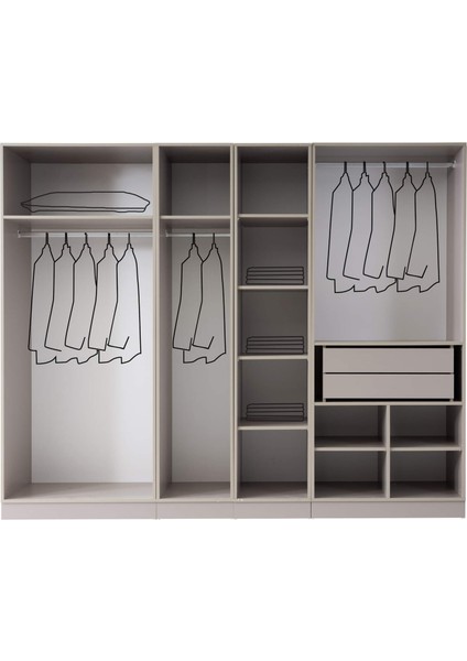 Ren 6 Kapaklı Gardırop Mdf fiyatları