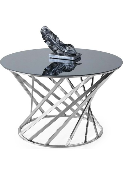 Füme Cam Dominik Orta Sehpa