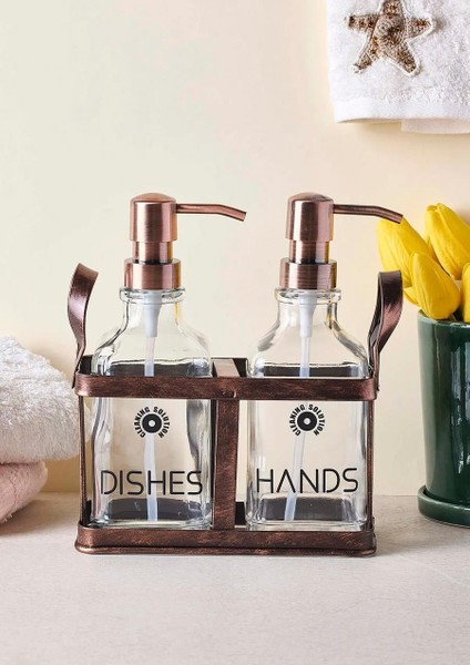 Rame Sıvı Sabunluk Seti - Retro Görünümlü - 2X500 ml