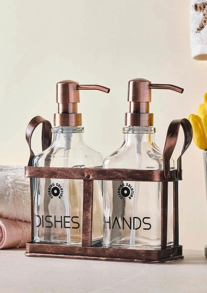 Rame Sıvı Sabunluk Seti - Retro Görünümlü - 2X500 ml modelleri