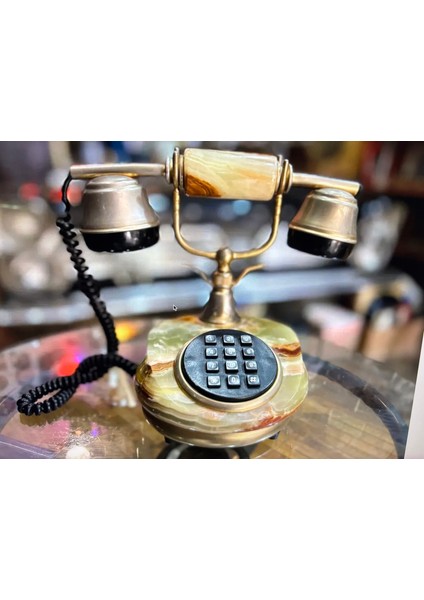 Avrupa Mermer Masaüstü Telefon - Çalışır Durumda - Göze Batmayan Ufak Bir Çatlağı