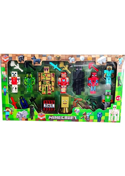 Minecraft 20 Parça Figür Oyuncak Enderman Steve Herobrine Domuz Adam Demir Golem fırsatları