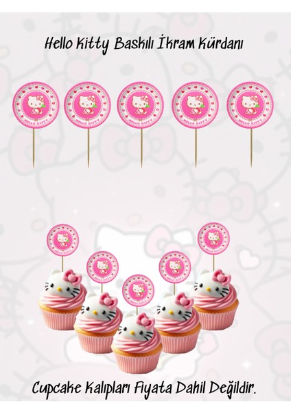 Hello Kitty Temalı Tema Uygun Ikram Kürdanı 10 Adet