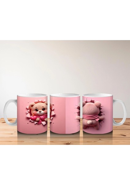 Pembe Fon Üzerinde Sevimli Maskot Buzağı – Baskılı Kahve Kupası indirimleri