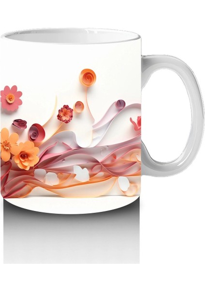 Renkli Su Damlaları ve Kedi Desenli Kupa – Baskılı Kahve Kupası fırsatları