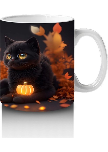 Cadılar Bayramı Temalı Siyah Kedi Kupa Bardak fırsatları