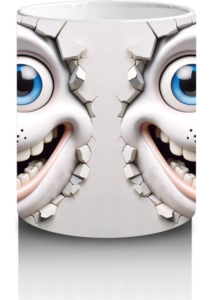 Neşeyle Bakan Sevimli Karakter Suratları – Baskılı Kahve Kupası modelleri