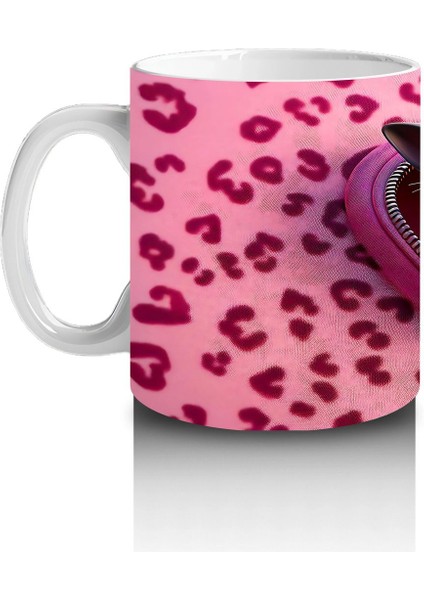 Leopar Desenli Kalpte Sevimli Kedicik– Baskılı Kahve Kupası fiyatları