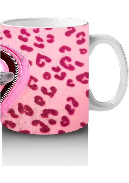 Leopar Desenli Kalpte Sevimli Kedicik– Baskılı Kahve Kupası fırsatları