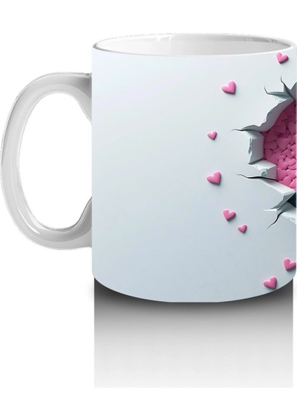 Turkuaz Fonlu Balık ve Kalpler – Baskılı Kahve Kupası fiyatları