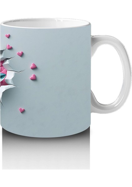 Turkuaz Fonlu Balık ve Kalpler – Baskılı Kahve Kupası fırsatları