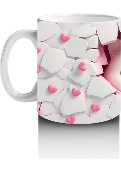 Kalpli Çatlakta Bakan Sevimli Pembe Gözlü Kedi – Baskılı Kahve Kupası fiyatları