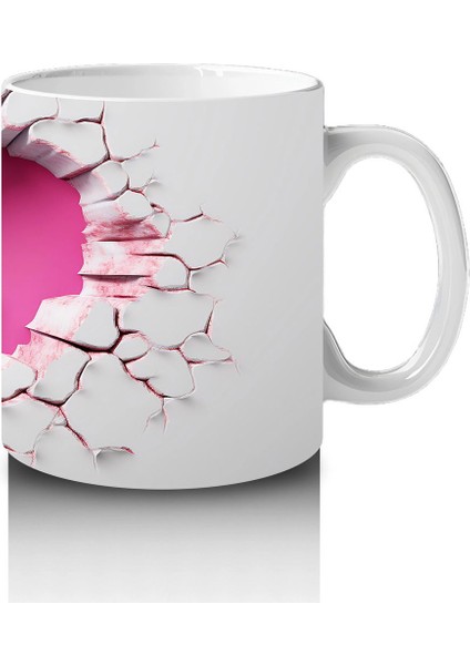 Kalp Şeklinde Çatlakta Uçan Çift Pembe Kelebek – Baskılı Kahve Kupası fırsatları