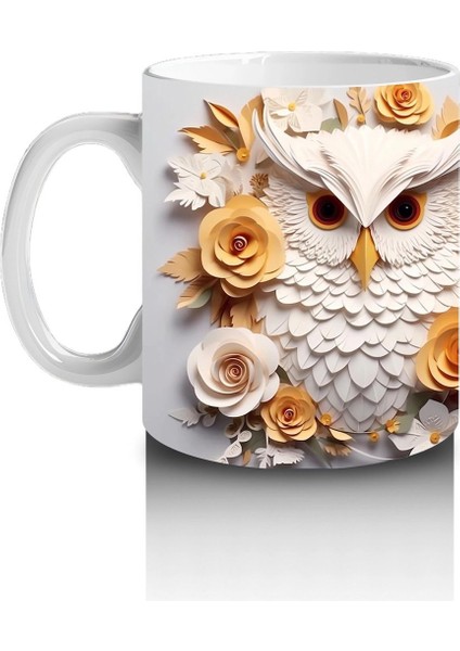 Güneş Çiçekleri Arasında Bilge Baykuş Çifti – Baskılı Kahve Kupası fiyatları