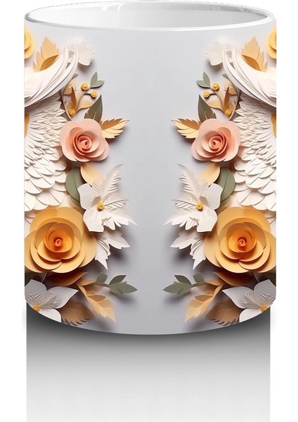 Güneş Çiçekleri Arasında Bilge Baykuş Çifti – Baskılı Kahve Kupası modelleri