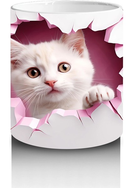 Pembe Kalplerle Çevrili Çift Yavru Kedi – Baskılı Kahve Kupası modelleri