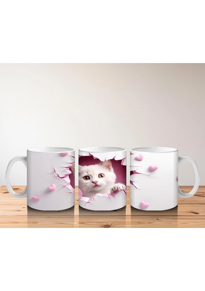 Pembe Kalplerle Çevrili Çift Yavru Kedi – Baskılı Kahve Kupası indirimleri