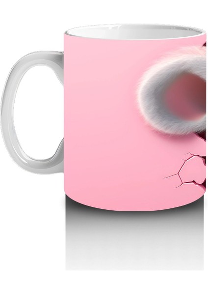 Pembe Zemin Üzerinde Sevimli Fare – Baskılı Kahve Kupası fiyatları