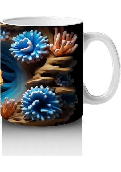 Mercan Resifinde Yüzen Neşeli Palyaço Balığı – Baskılı Kahve Kupası fırsatları