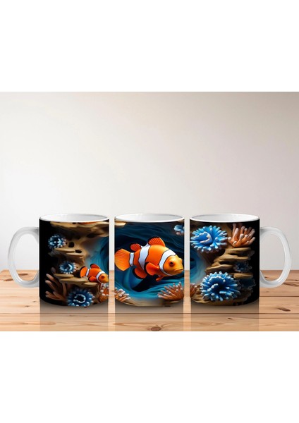 Mercan Resifinde Yüzen Neşeli Palyaço Balığı – Baskılı Kahve Kupası indirimleri