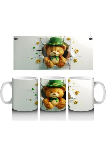 Şans Getiren Şapkalı Ayıcık – Baskılı Kahve Kupası