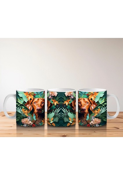 Renkli Arka Planda Ayna Simetrili Köpek – Baskılı Kahve Kupası indirimleri